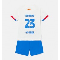 Dječji Nogometni Dres Barcelona Jules Kounde #23 Gostujuci 2023-24 Kratak Rukav (+ Kratke hlače)
